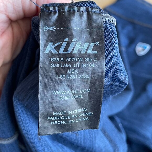 Kuhl Men's Alloy 1/4 Zip Long Sleeve Knit Pullover, Blue - Size Medium - Picture 12 of 13